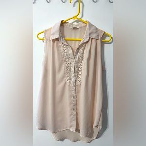 Cream blouse with lace